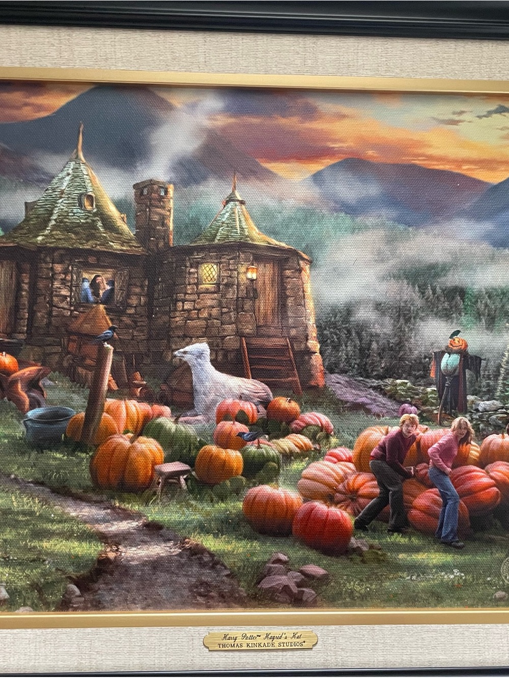 NWT - Thomas Kinkade Harry Potter Hagrids Hut Framed Canvas